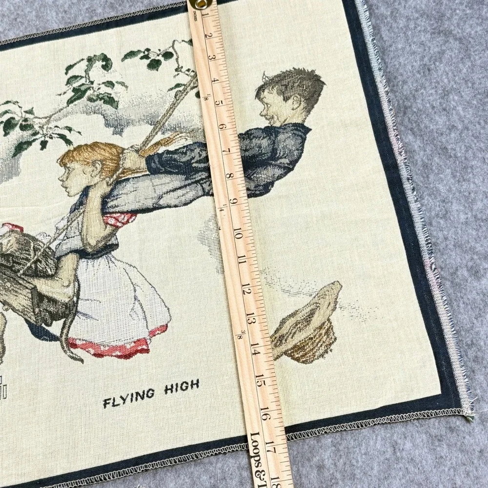 Vintage‎ Norman Rockwell Tapestry Panels Set of 3 for PIllows/decor 90's Cotton